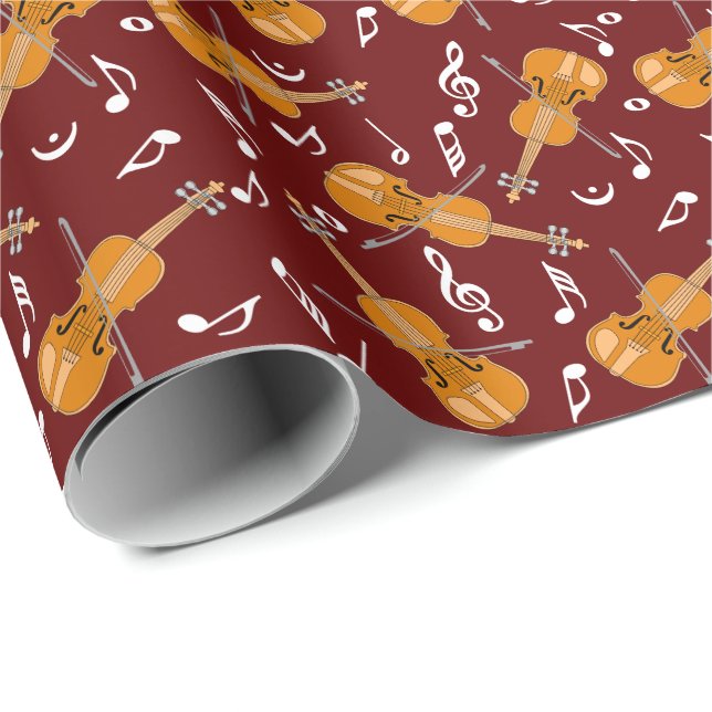 Papel De Presente Padrão de Nota de Música Violin (Ponta do rolo)