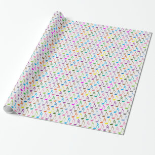 Papel De Presente Padrão de notas musicais coloridas