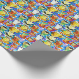 Papel De Presente Padrão de óleo de Abstrato de copa de café
