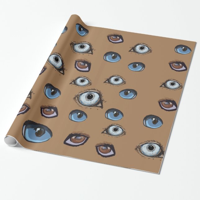 Papel De Presente Padrão de olhos (Desenrolado)