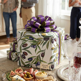 Papel De Presente Padrão de oliveira country francês em aquarela ver