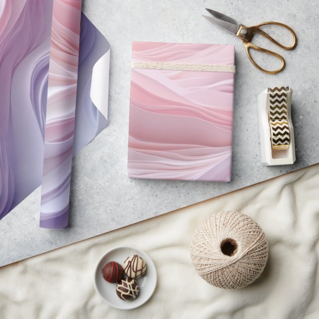 Papel De Presente Padrão de Onda Calmante Pastel (Artesanato)