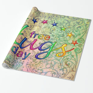Papel De Presente Padrão de Ornamento de ARTs Antigos + abraços livr