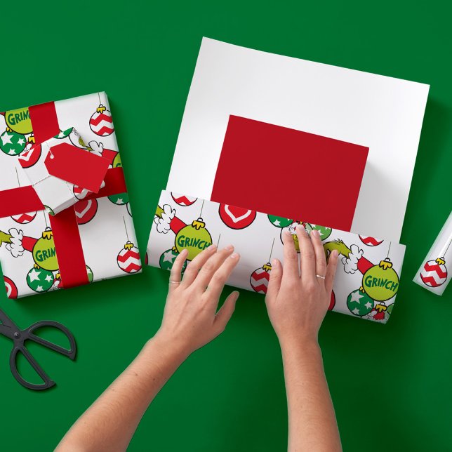 Papel De Presente Padrão de Ornamento do Grinch (Criador carregado)