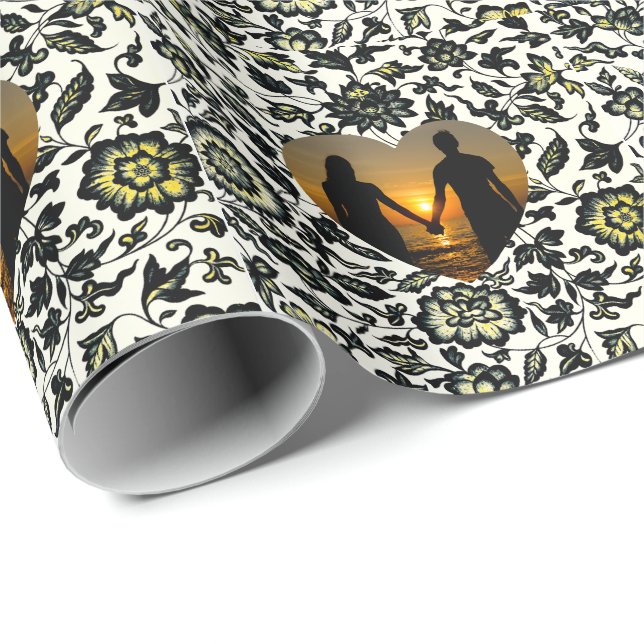 Papel De Presente Padrão de Ornamento Floral Vitoriano (Ponta do rolo)