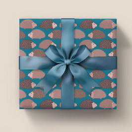 Papel De Presente Padrão de ouriço-cacheiro na floresta