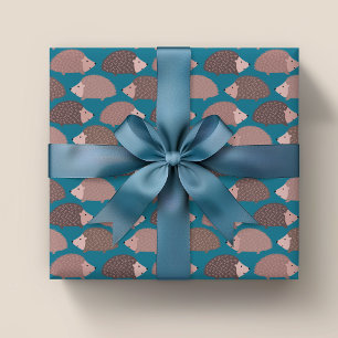 Papel De Presente Padrão de ouriço-cacheiro na floresta