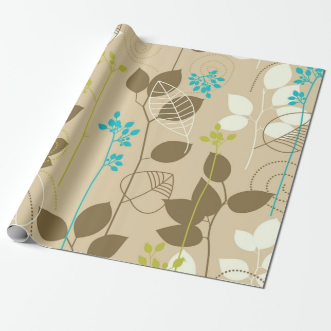 Papel De Presente Padrão de outono (Desenrolado)