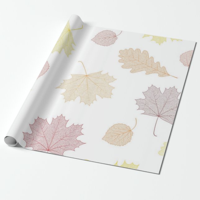 Papel De Presente Padrão de outono (Desenrolado)