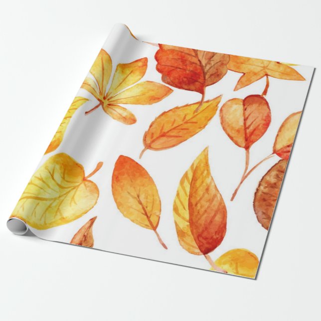 Papel De Presente Padrão de outono (Desenrolado)