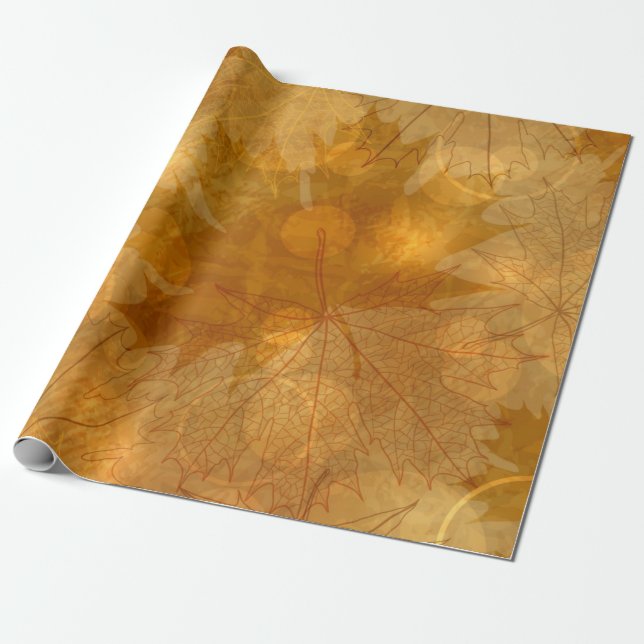 Papel De Presente Padrão de outono (Desenrolado)