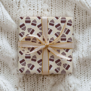 Papel De Presente Padrão de Ovo de Páscoa em Chocolate