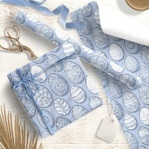 Papel De Presente Padrão de Ovos de Páscoa decorados ID1096
