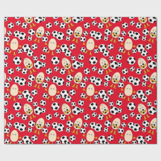 Papel De Presente Padrão de Ovos do Futebol