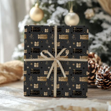 Padrão de pacotes de Natal Dourados na Escandinávi