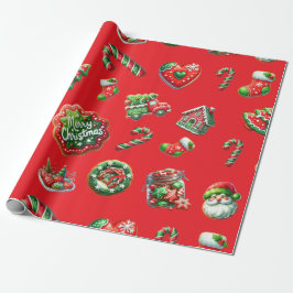 Papel De Presente Padrão de padeiro de biscoito de Natal