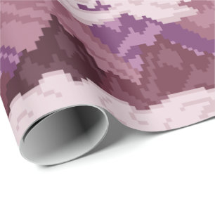 Papel De Presente Padrão de Paisagem Montanhosa em Pixel Art