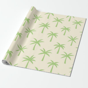 Papel De Presente Padrão de Palmeiras Tropicais Verdes
