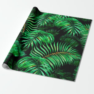 Papel De Presente Padrão de palmeiras verdes