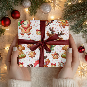 Papel De Presente Padrão de pão de Natal de Kawaii - Cute Holida