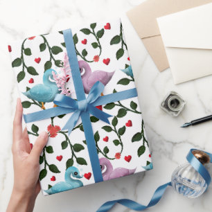 Papel De Presente Padrão de pássaros coloridos