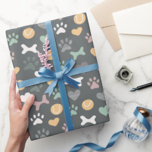 Papel De Presente Padrão de Pata de Cachorro