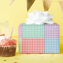 Papel De Presente Padrão de patch de Gingham