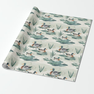 Papel De Presente Padrão de patos cúteos