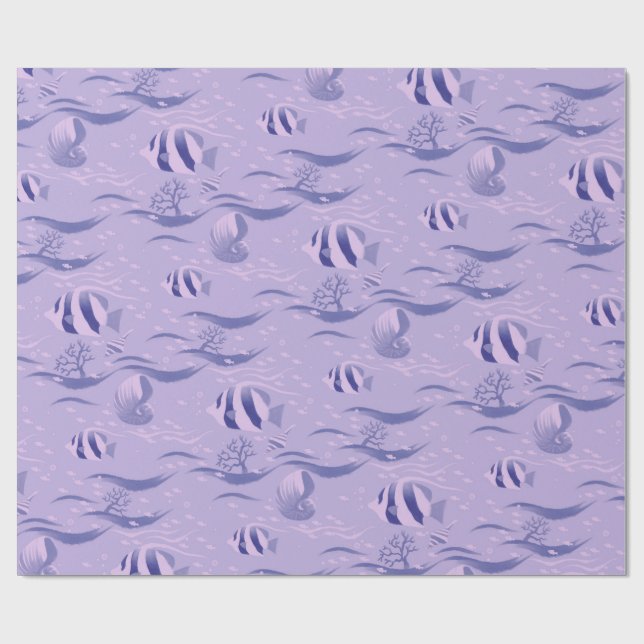 Papel De Presente Padrão de peixe no papel de enrolamento rolado (Aberto)