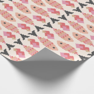 Papel De Presente Padrão de Peixe Pixel e Corações