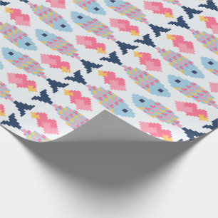 Papel De Presente Padrão de Peixe Pixel e Corações