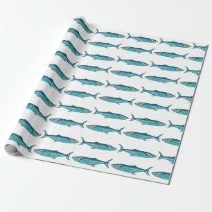Papel De Presente Padrão de Peixes