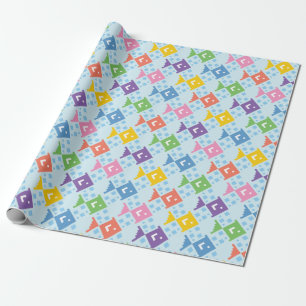 Papel De Presente Padrão de Peixes Coloridos no Oceano