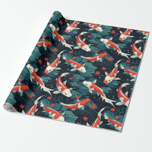 Papel De Presente Padrão de peixes koi sem aparência