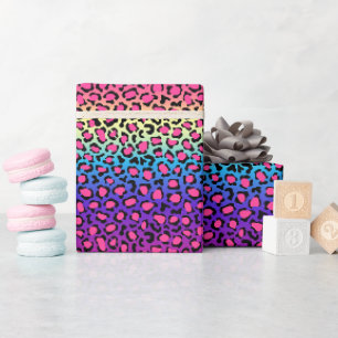 Papel De Presente Padrão de pele de leopardo colorido