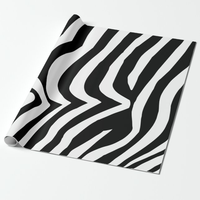 Papel De Presente Padrão de pele de zebra (Desenrolado)