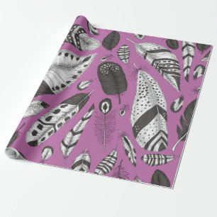 Papel De Presente Padrão de penas