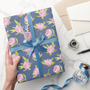Papel De Presente Padrão de Peônias