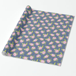 Papel De Presente Padrão de Peônias