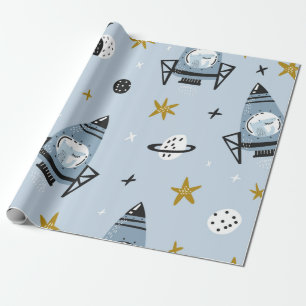 Papel De Presente Padrão de permuta infantil com espaço desenhado à