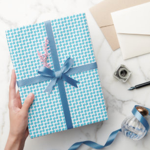 Papel De Presente Padrão de pérolas azul