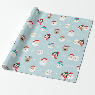 Papel De Presente Padrão de personagens de natal, gif de natal