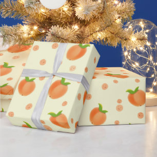 Papel De Presente Padrão de Pêssego de Verão Doce