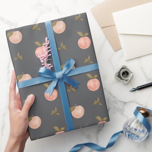 Papel De Presente Padrão de Pêssego de Verão Doce (Presentear)