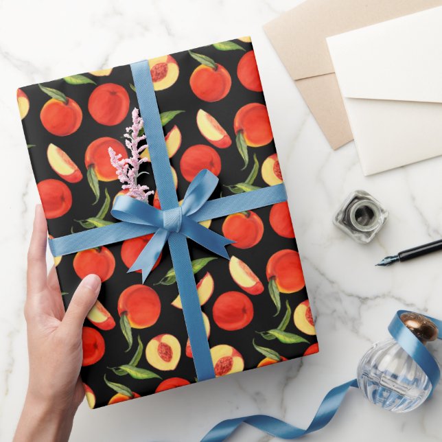 Papel De Presente Padrão de Pêssego Doce de Verão Kawaii (Presentear)