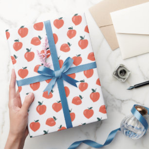 Papel De Presente Padrão de Pêssego Fofo