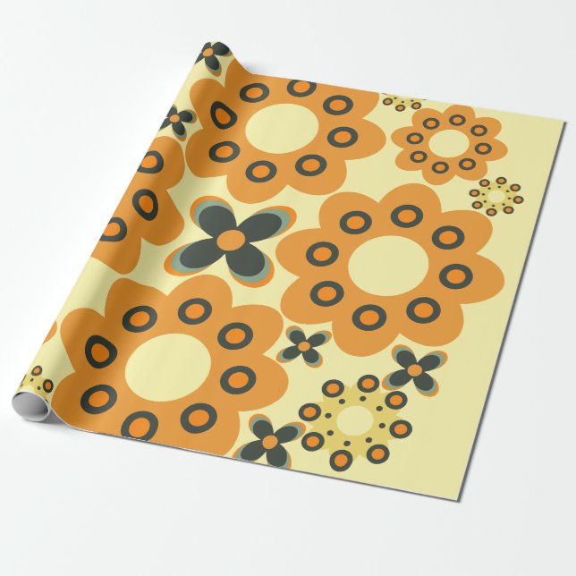 Papel De Presente padrão de pétala de flor giro 8 (Desenrolado)