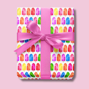 Papel De Presente Padrão de Picolé Colorido