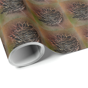 Papel De Presente Padrão de Pinha Marrom