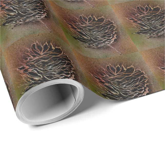 Papel De Presente Padrão de Pinha Marrom (Ponta do rolo)